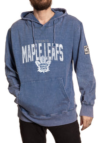 Load image into Gallery viewer, Toronto Maple Leafs Acid Wash Hoodie In Blue Front View
