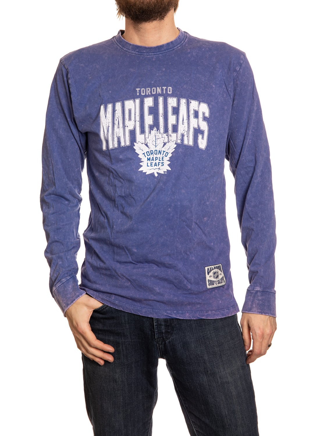 Toronto Maple Leafs Acid Wash Long Sleeve Shirt - Blue Edition