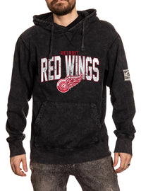Load image into Gallery viewer, Detroit Red Wings Acid Wash Hoodie in Black Front View
