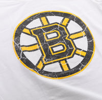 Load image into Gallery viewer, Boston Bruins Women&#39;s Distressed Print Fitted Crew Neck Premium T-Shirt - White
