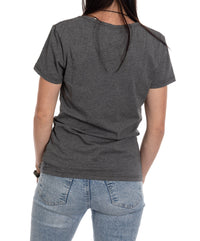 Load image into Gallery viewer, Vegas Golden Knights Women&#39;s Distressed Print Fitted Crew Neck Premium T-Shirt - Charcoal
