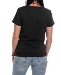 Load image into Gallery viewer, Pittsburgh Penguins Women&#39;s Distressed Print Fitted Crew Neck Premium T-Shirt - Black
