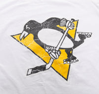 Load image into Gallery viewer, Pittsburgh Penguins Women&#39;s Distressed Print Fitted Crew Neck Premium T-Shirt - White
