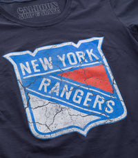 Load image into Gallery viewer, New York Rangers Women&#39;s Distressed Print Fitted Crew Neck Premium T-Shirt - Navy
