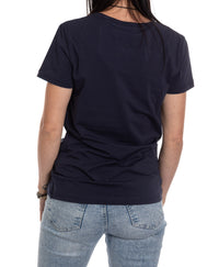 Load image into Gallery viewer, Tampa Bay Lightning Women&#39;s Distressed Print Fitted Crew Neck Premium T-Shirt - Navy
