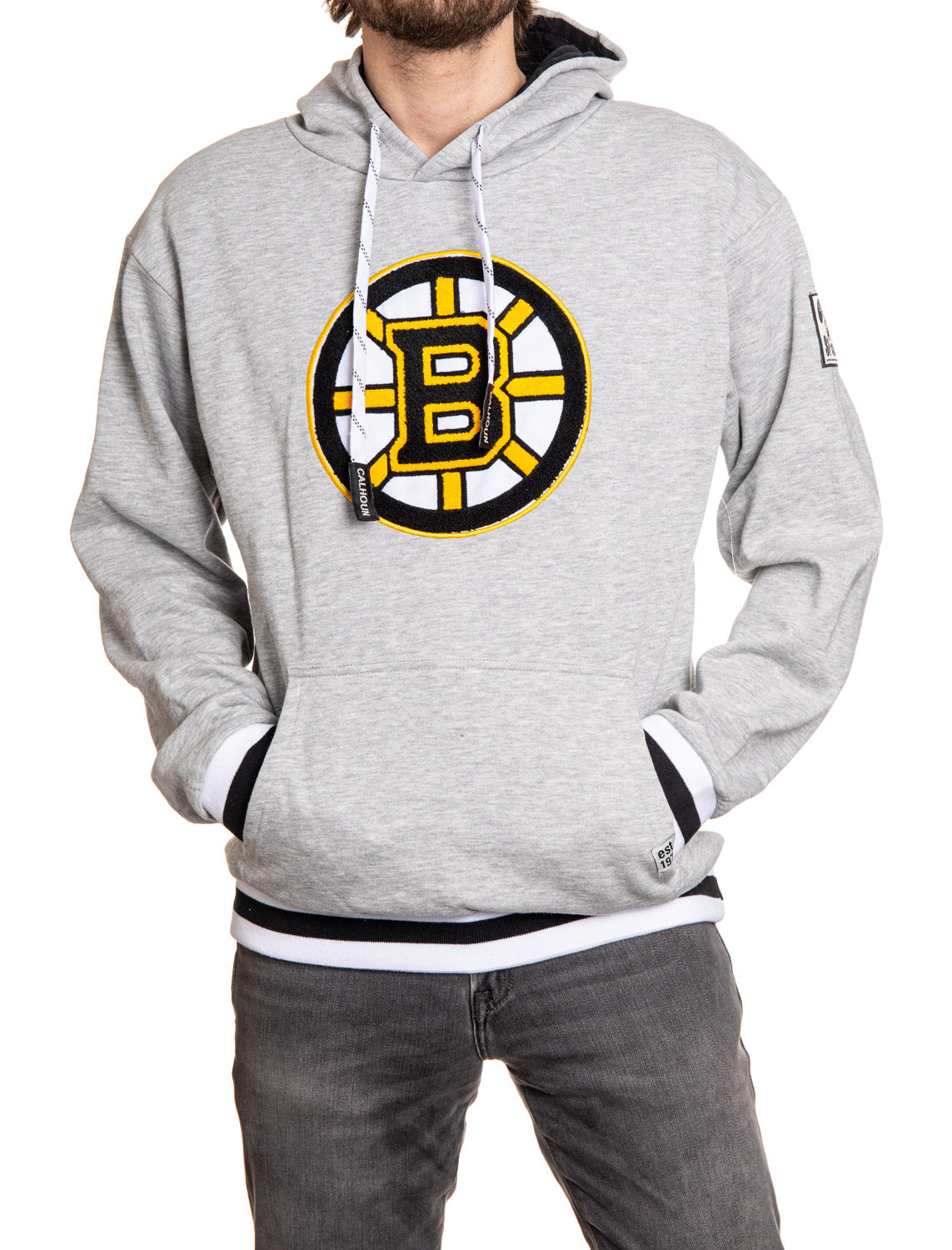 Boston Bruins "Muskoka Style" Premium Chenille Woven Logo Hoodie