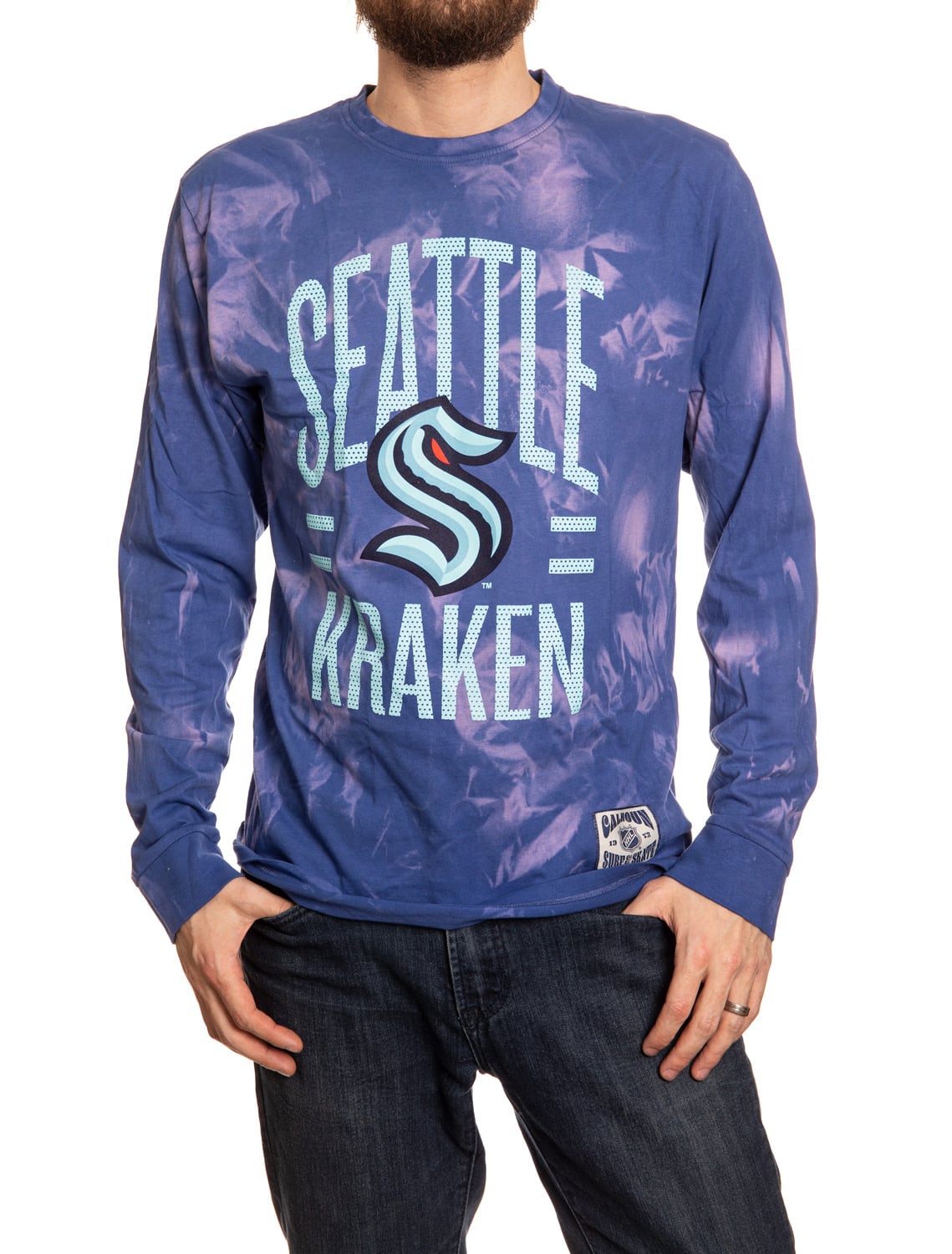 Seattle Kraken Crystal Tie Dye Long Sleeve Shirt
