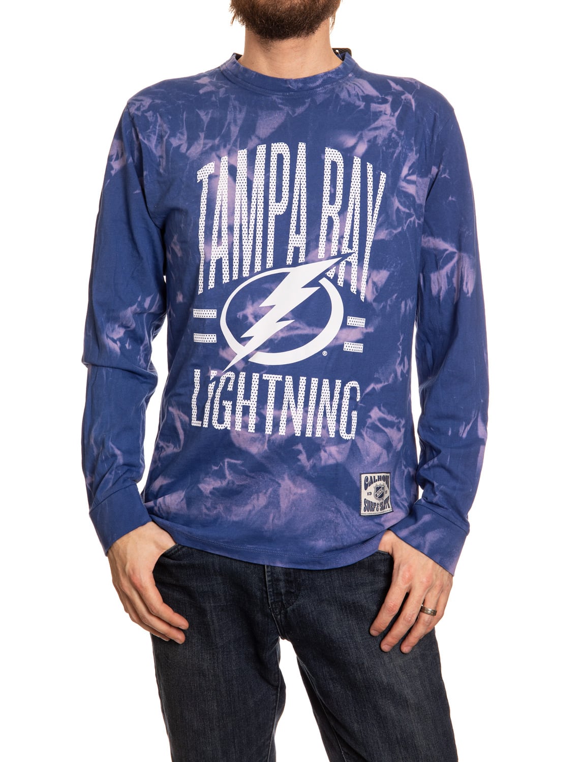 Tampa Bay Lightning Crystal Tie Dye Long Sleeve Shirt
