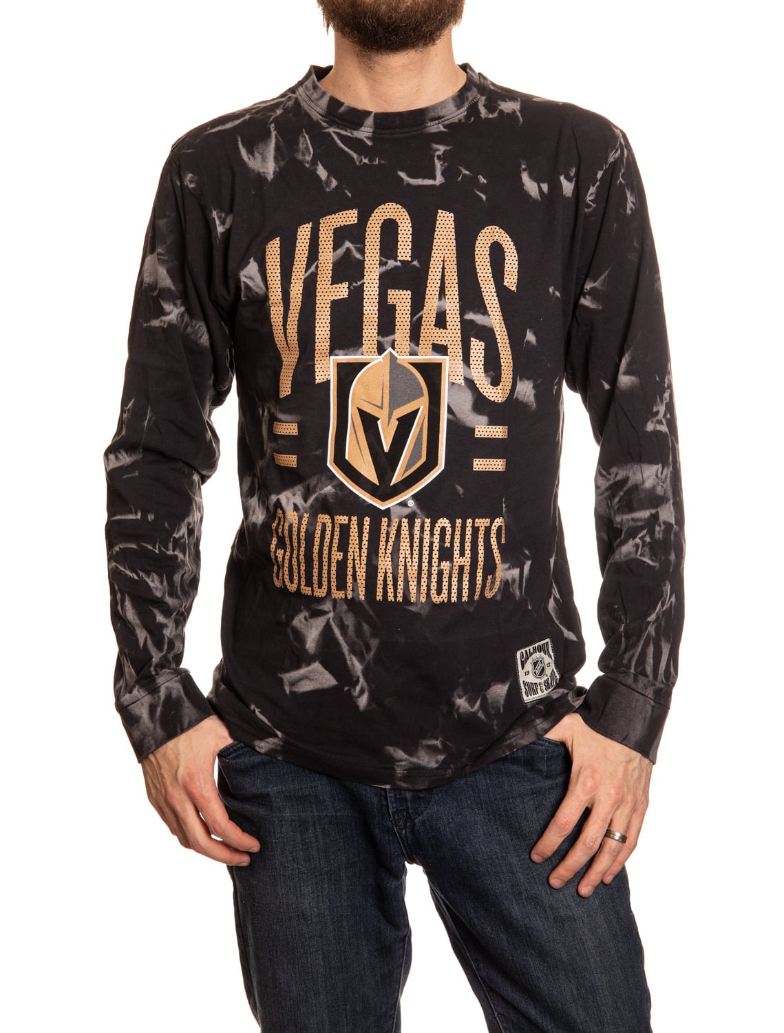 Vegas Golden Knights Crystal Tie Dye Long Sleeve Shirt