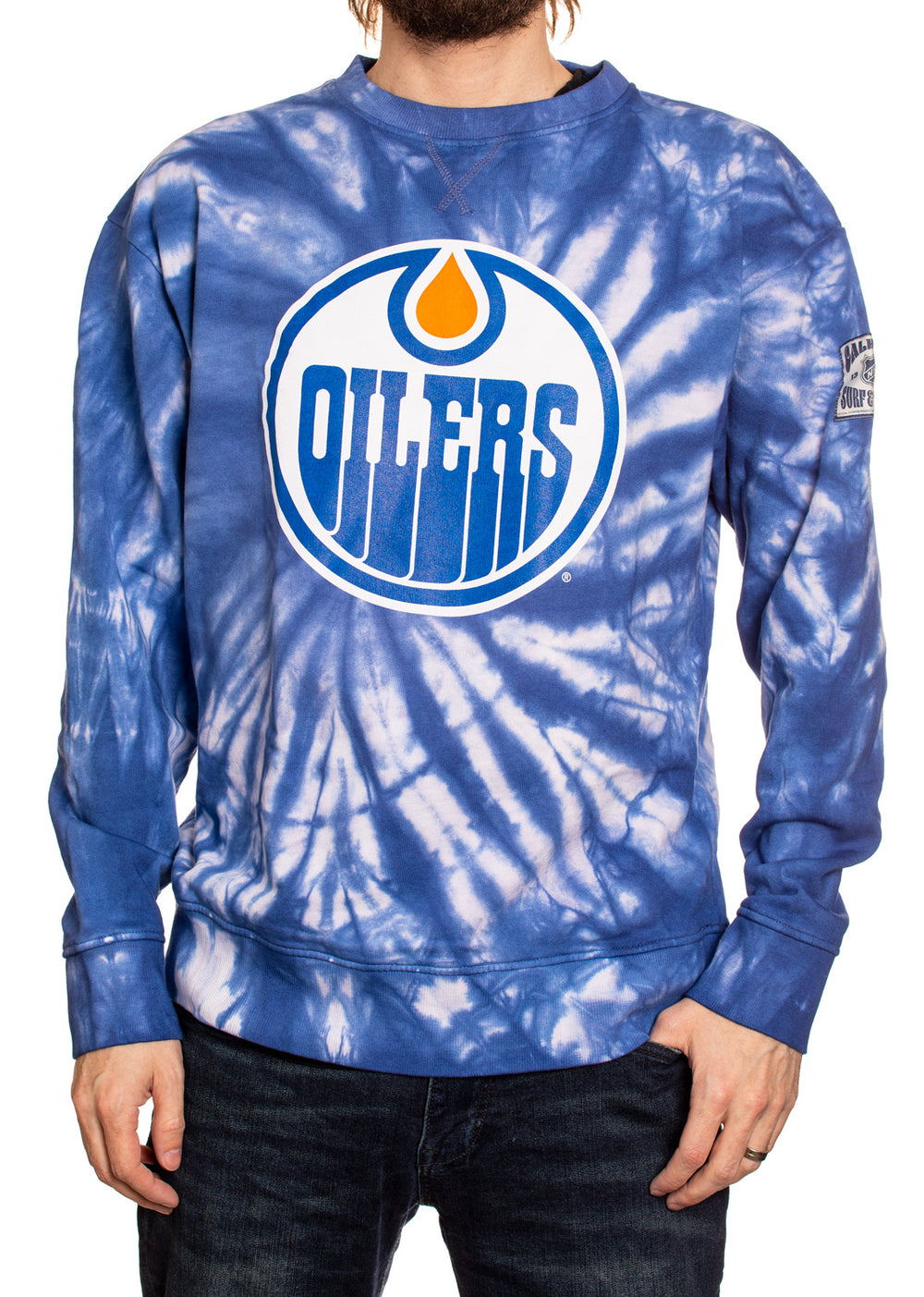 Men's NHL Edmonton Oilers Calhoun Rainbow Tie Dye T-Shirt - Sports