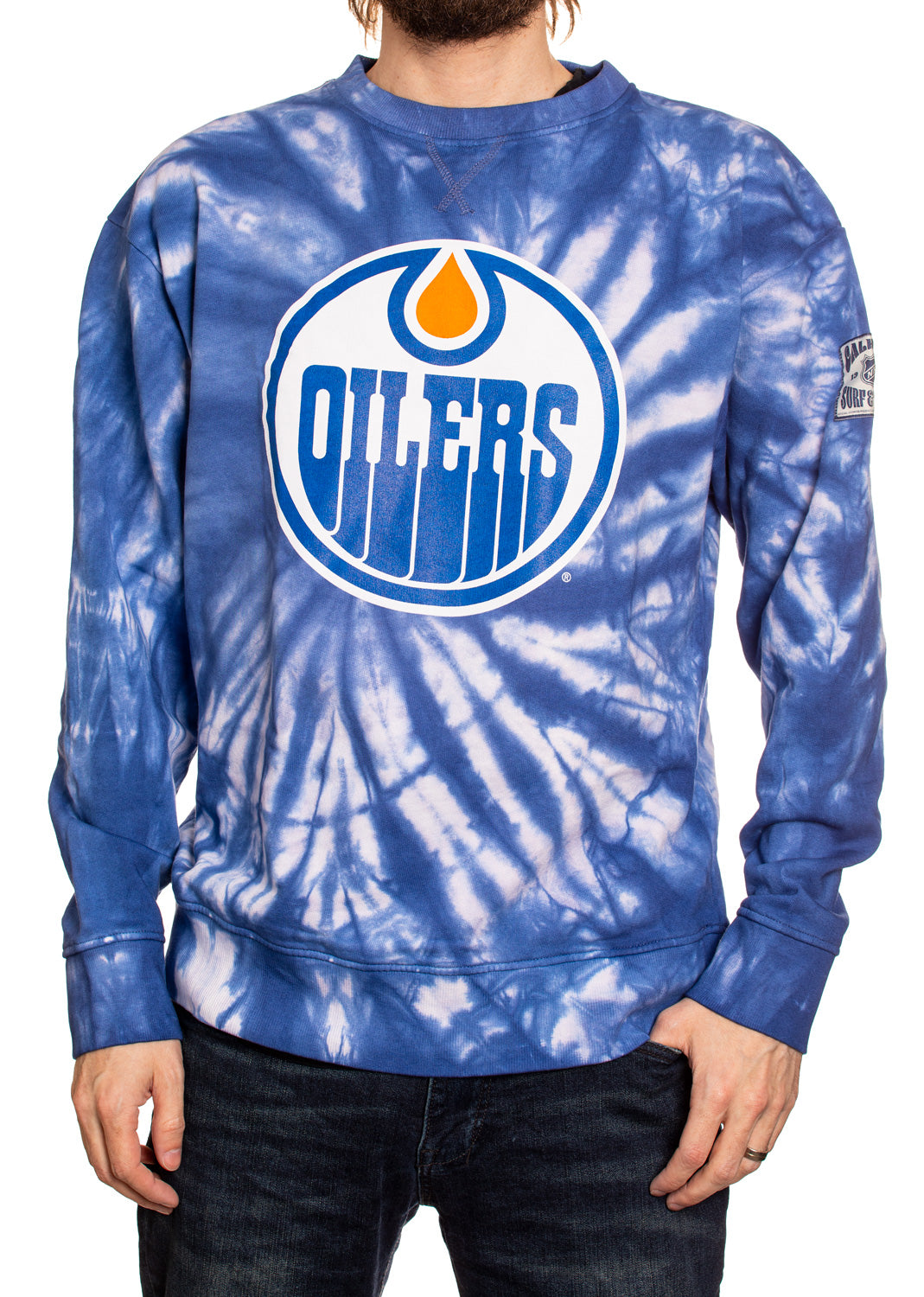 Edmonton Oilers Spiral Tie Dye Crewneck