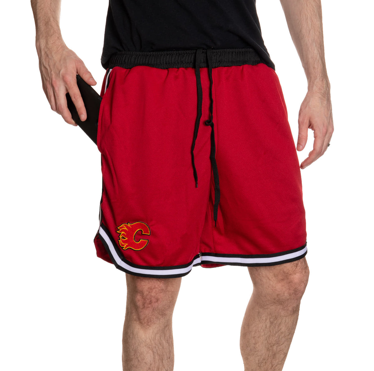 Calgary Flames Men's 2 Tone Air Mesh Shorts Lined with Pockets