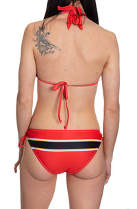 Load image into Gallery viewer, Calgary Flames Striped Halter Top Bikini
