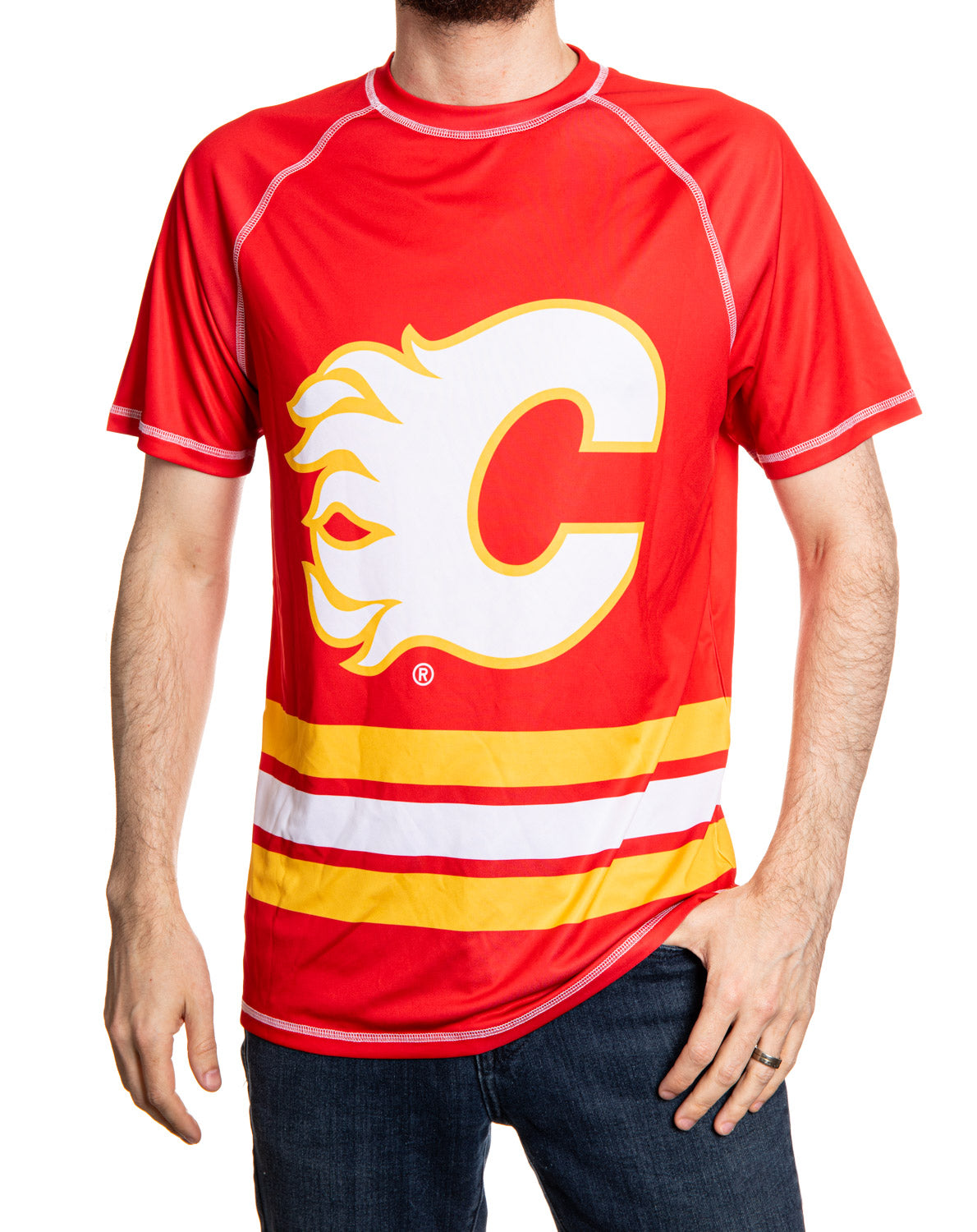 Calgary Flames Short Sleeve Game Day Rashguard