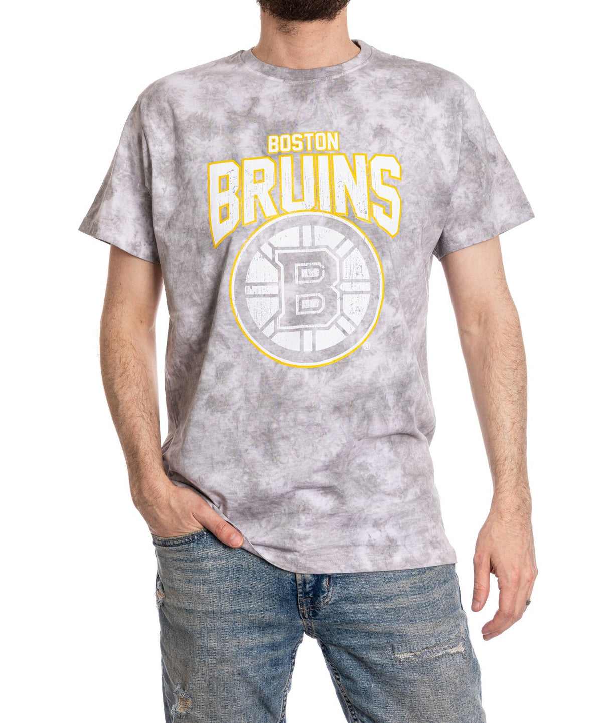 Boston Bruins Grey Cloud Tie Dye T-Shirt