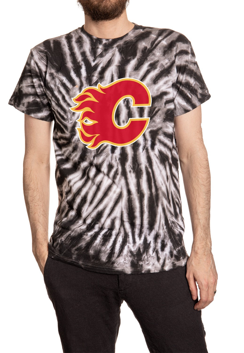 Calgary Flames Spiral Tie Dye T-Shirt