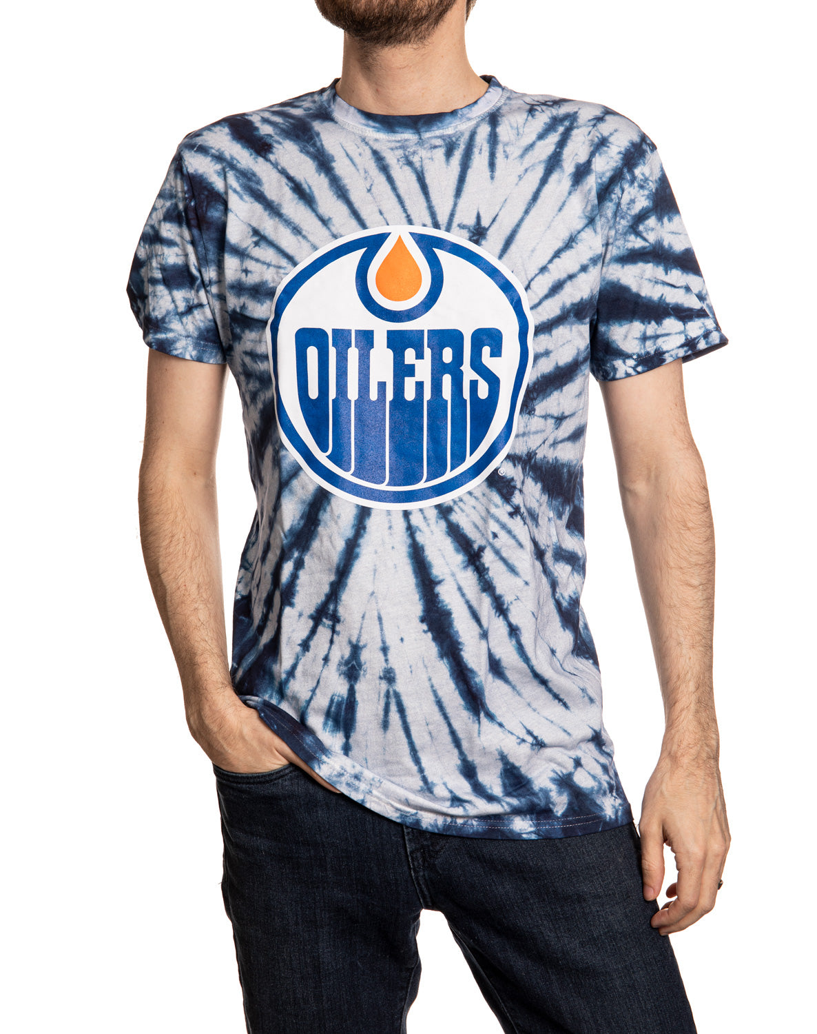 Edmonton Oilers Spiral Tie Dye T-Shirt