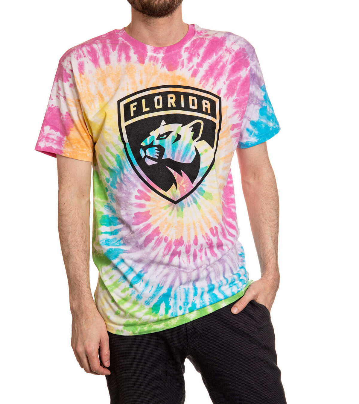 Florida Panthers Pastel Rainbow Tie Dye T-Shirt
