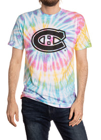 Load image into Gallery viewer, Montreal Canadiens Pastel Rainbow Tie Dye T-Shirt
