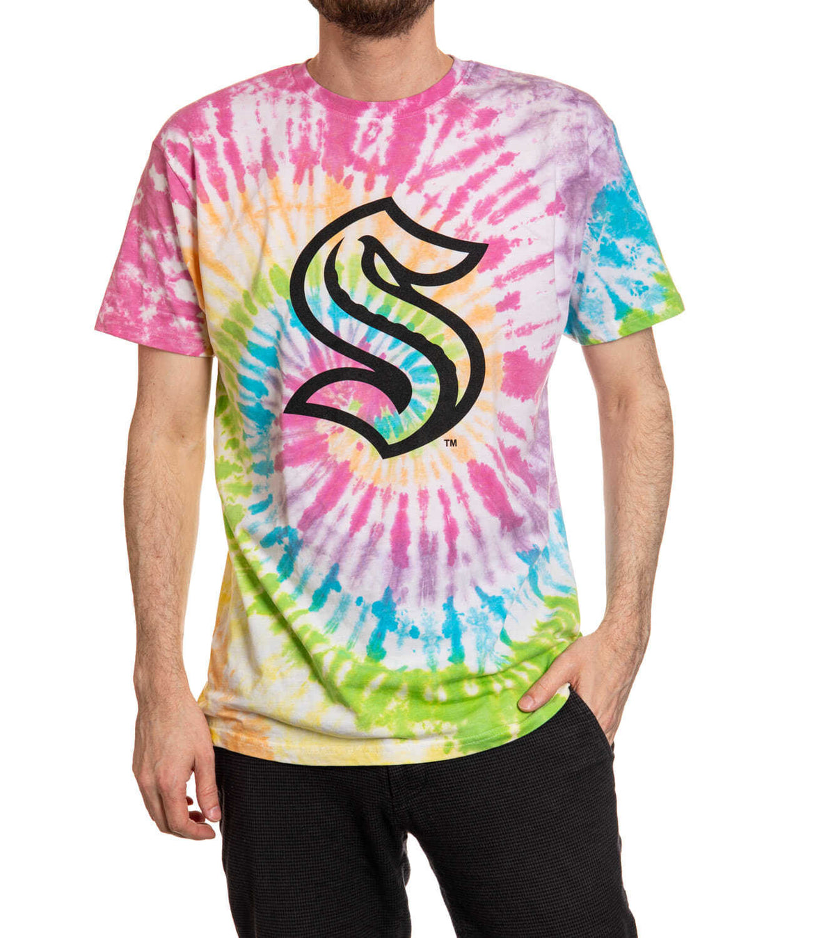 Seattle Kraken Pastel Rainbow Tie Dye T-Shirt