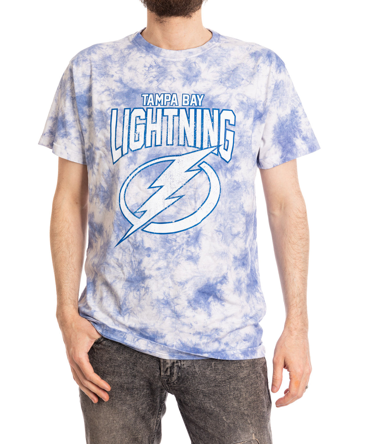 Tampa Bay Lightning Blue Cloud Tie Dye T-Shirt