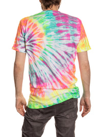 Load image into Gallery viewer, Toronto Maple Leafs Neon Rainbow Tie Dye T-Shirt Back View
