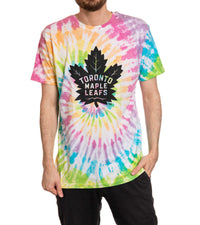 Load image into Gallery viewer, Toronto Maple Leafs Pastel Rainbow Tie Dye T-Shirt
