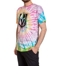 Load image into Gallery viewer, Vegas Golden Knights Pastel Rainbow Tie Dye T-Shirt
