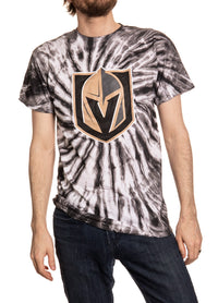 Load image into Gallery viewer, Vegas Golden Knights Black Spiral Tie Dye T-Shirt Front View
