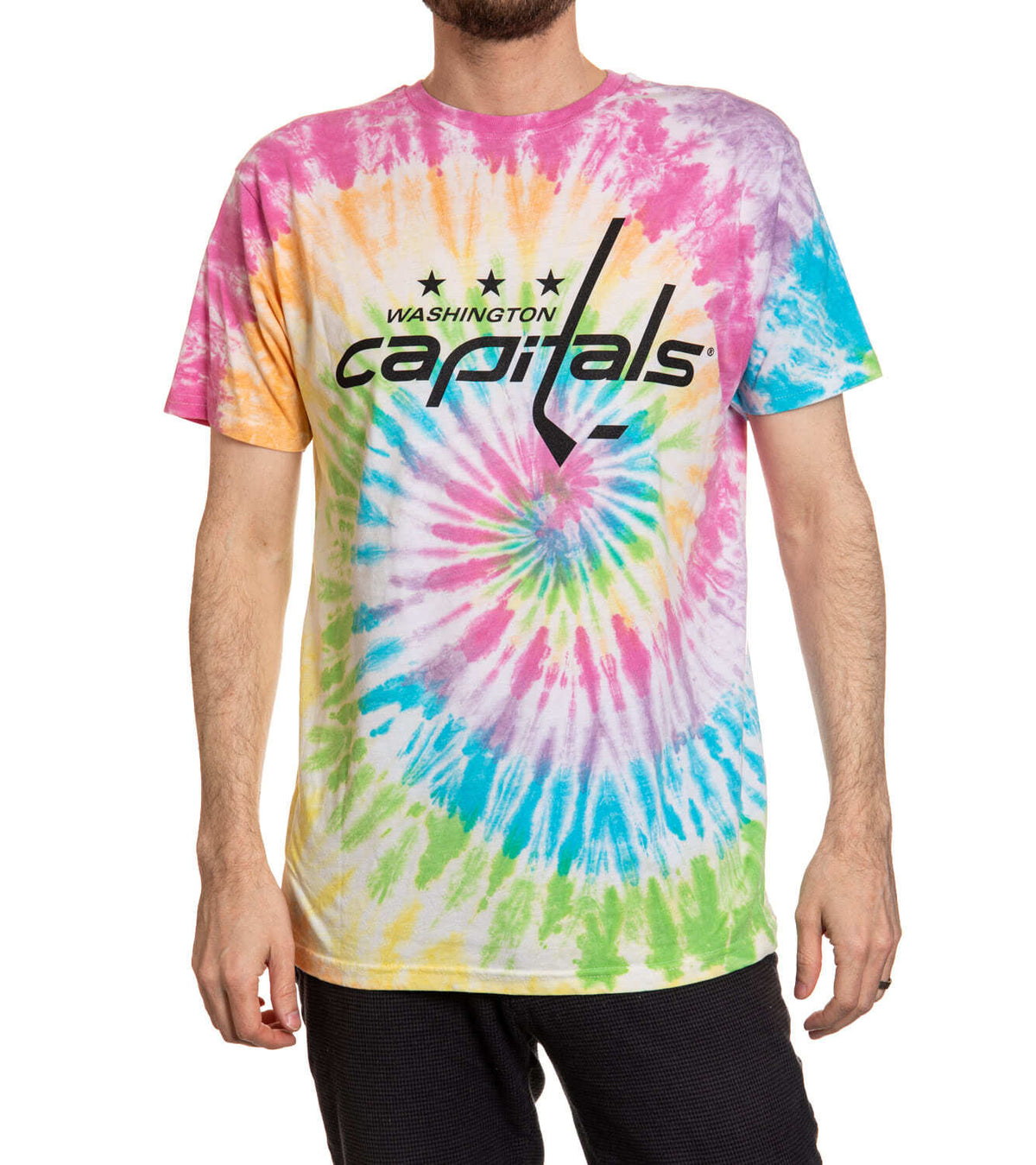 Washington Capitals Pastel Rainbow Tie Dye T-Shirt
