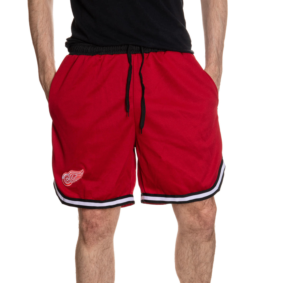 Detroit Red Wings Men's 2 Tone Air Mesh Shorts Lined with Pockets