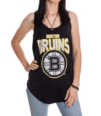 Load image into Gallery viewer, Boston Bruins Ladies &quot;Distressed&quot; Lace Flowy Tank Top
