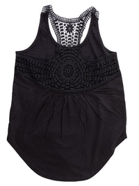 Load image into Gallery viewer, Pittsburgh Penguins Ladies &quot;Distressed&quot; Lace Flowy Tank Top
