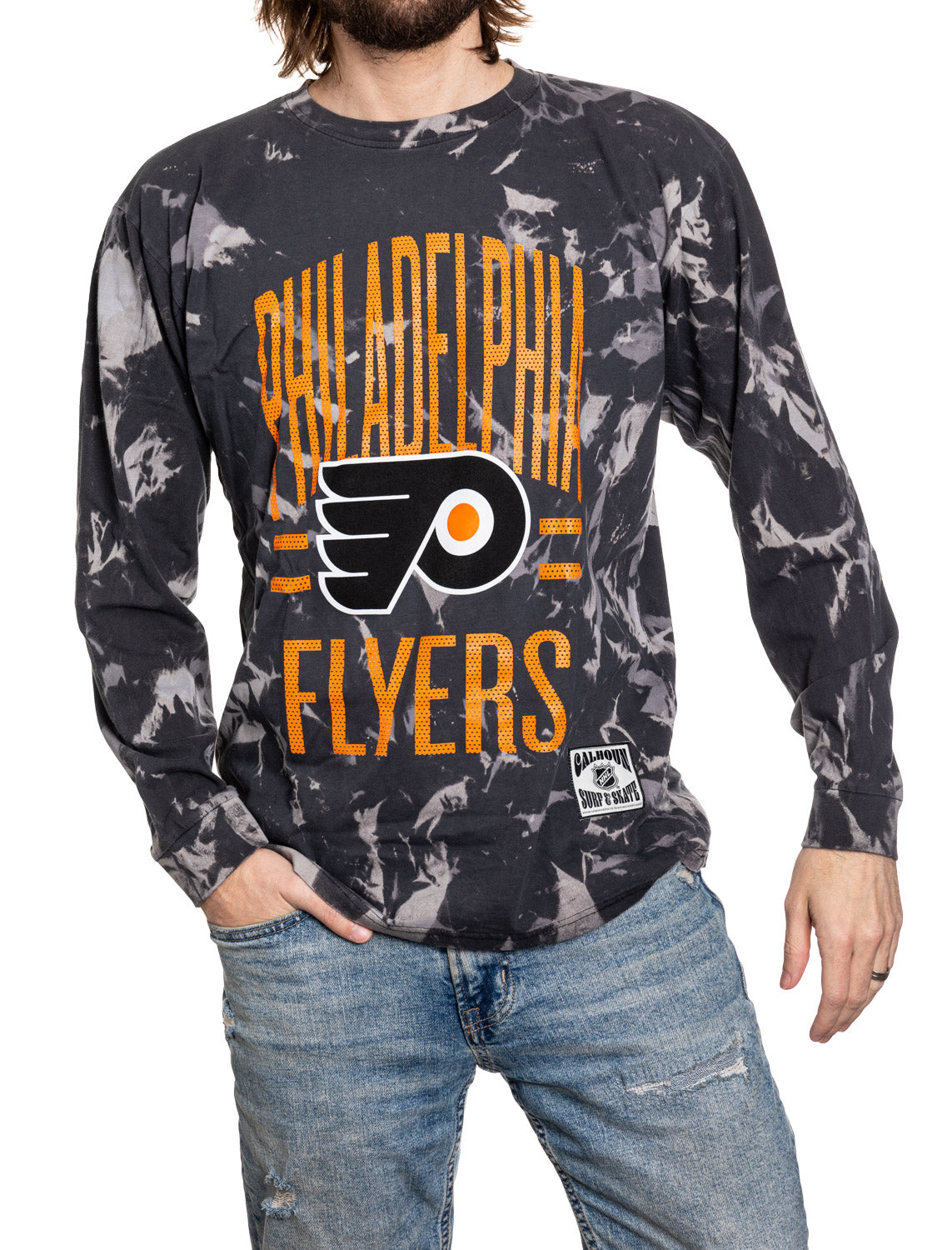 Philadelphia Flyers Crystal Tie Dye Long Sleeve Shirt