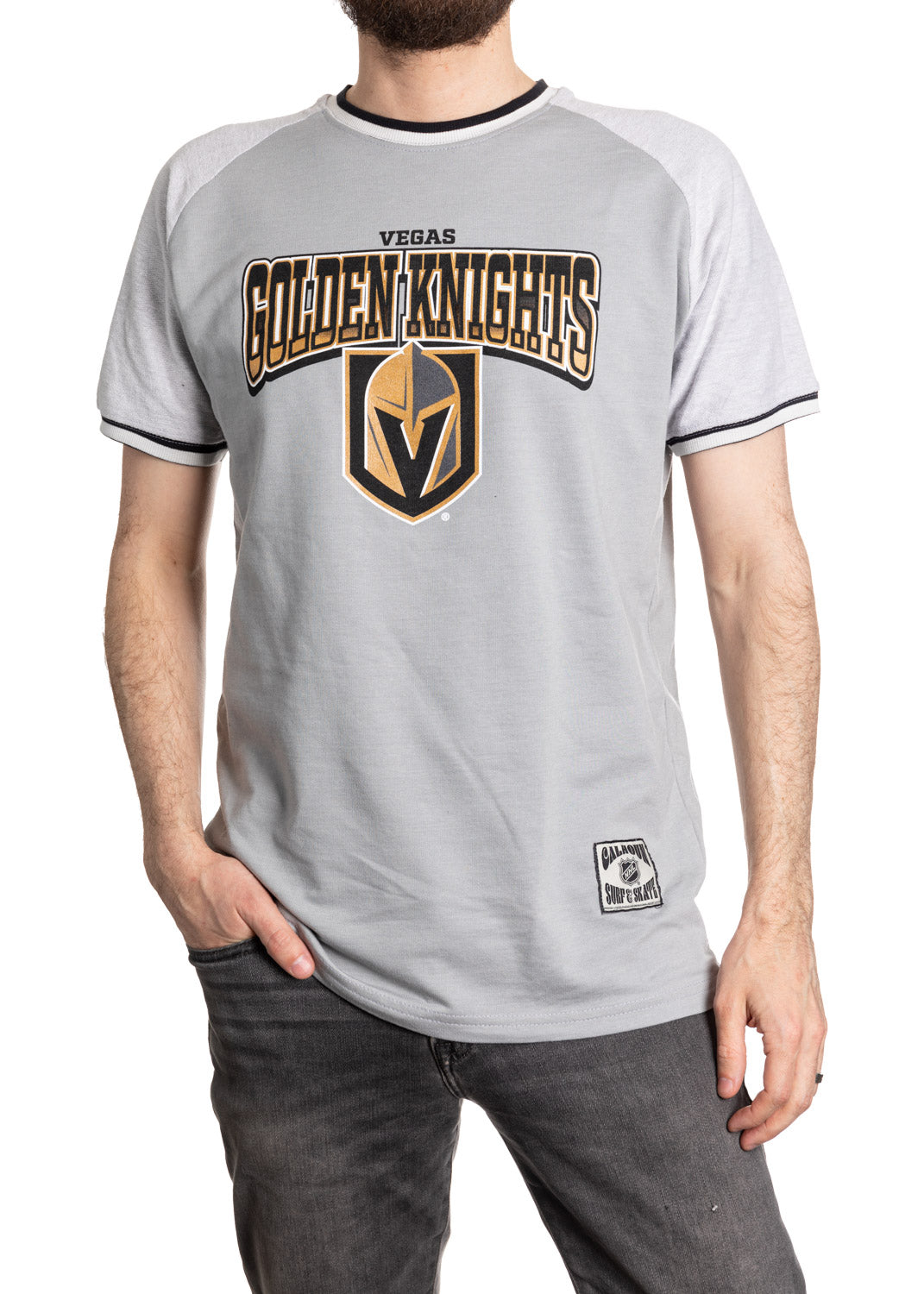 Vegas Golden Knights Reverse French Terry Gradient Print T-Shirt