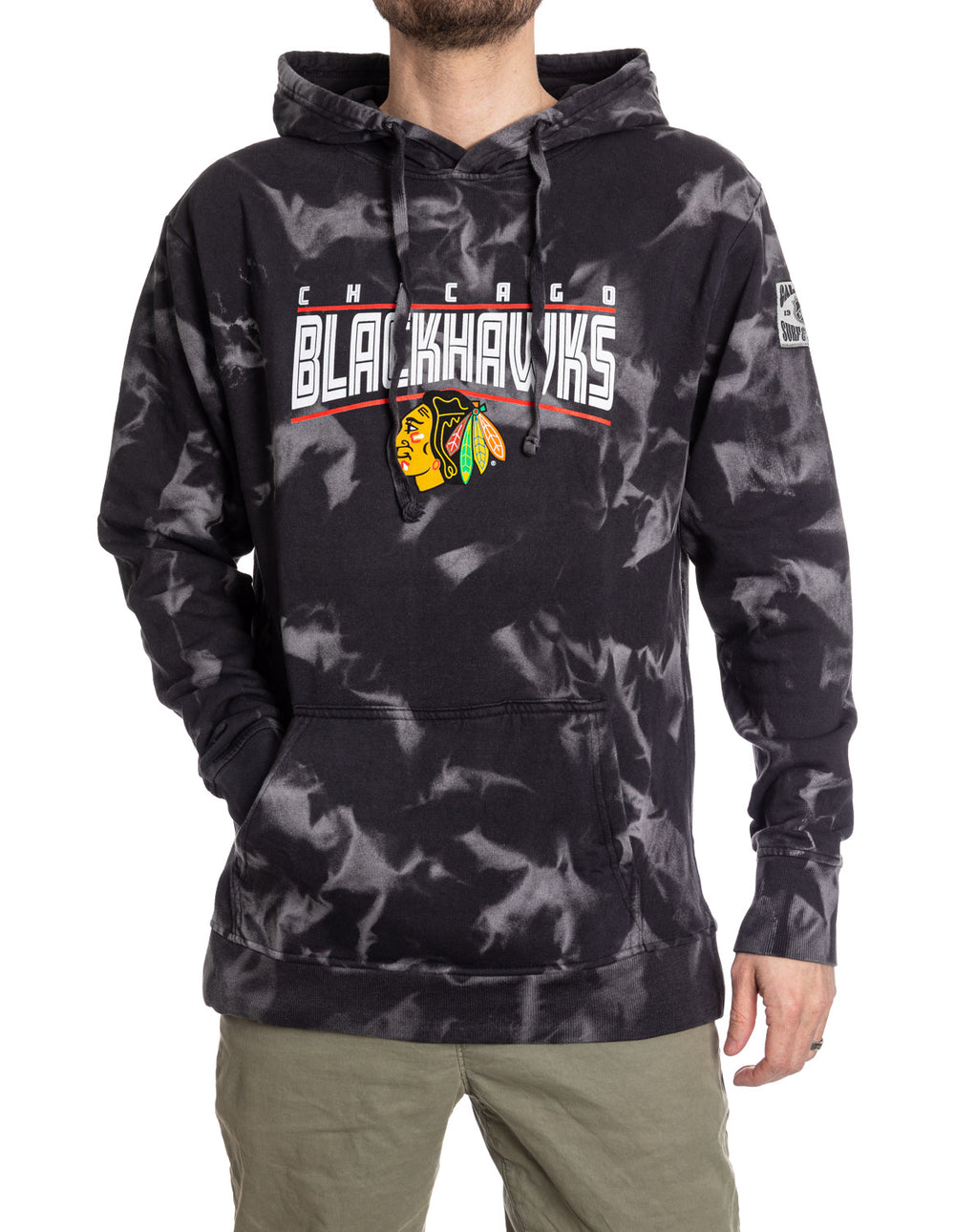 ShopCrystalRags Chicago Blackhawks, NHL One of A Kind Vintage Sweatshirt with Crystal Star Design