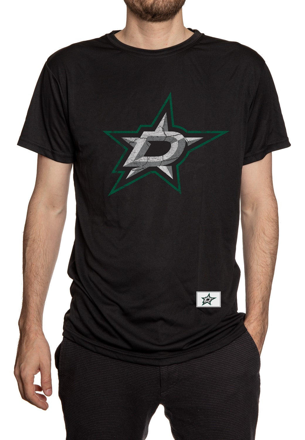 Dallas Stars Short Sleeve Rashguard - Distressed Logo