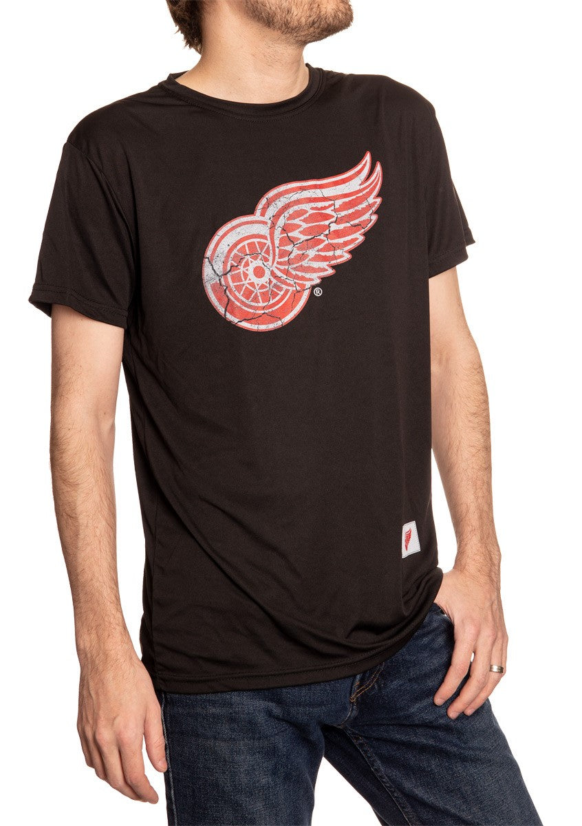 Detroit Red Wings Short Sleeve Rashguard - Distressed Logo