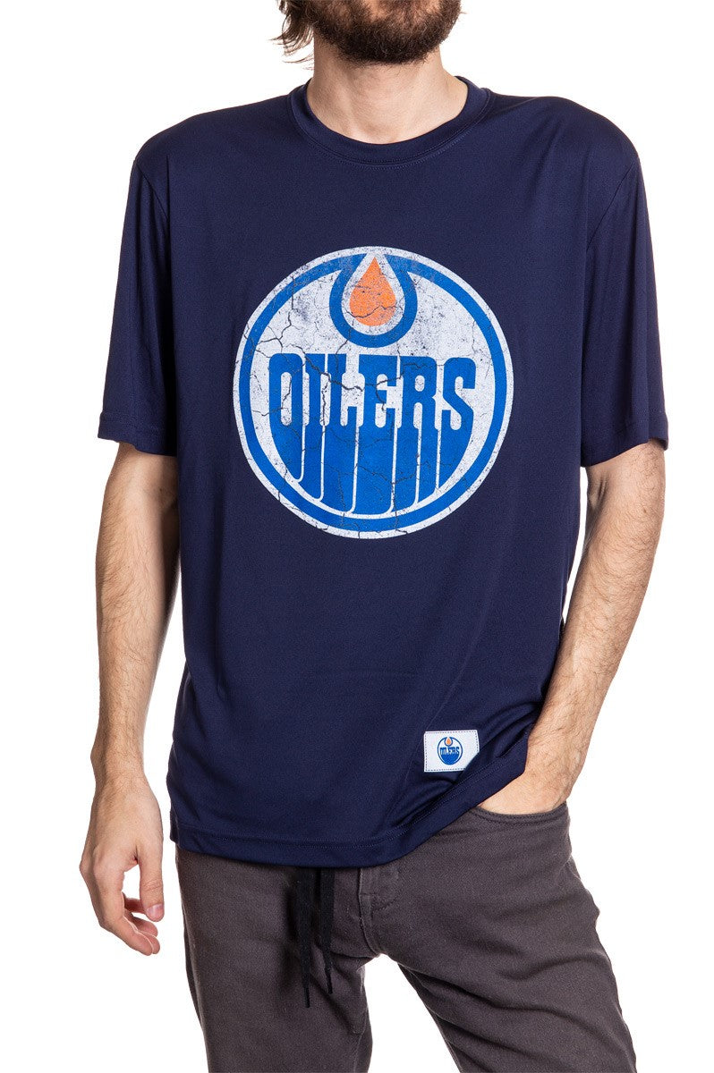 Edmonton Oilers Short Sleeve Rashguard - Distressed Logo