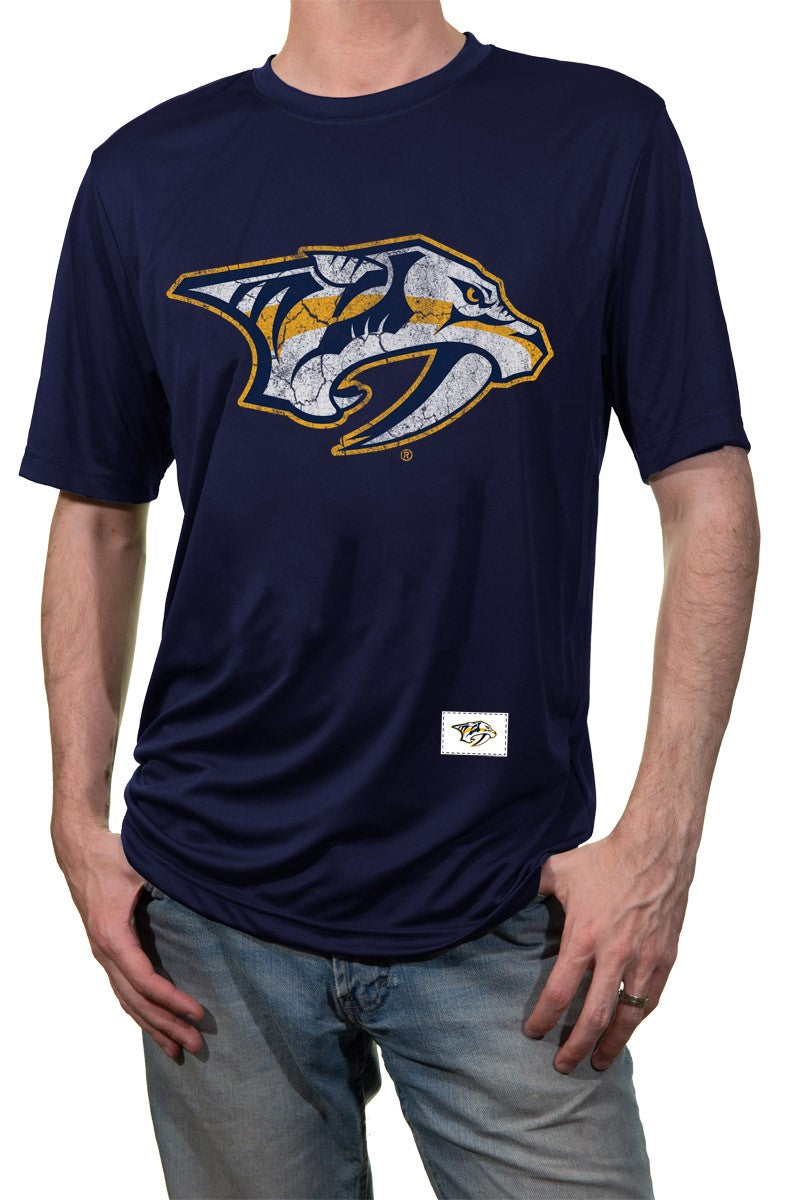 Nashville Predators Short Sleeve Rashguard - Distressed Logo