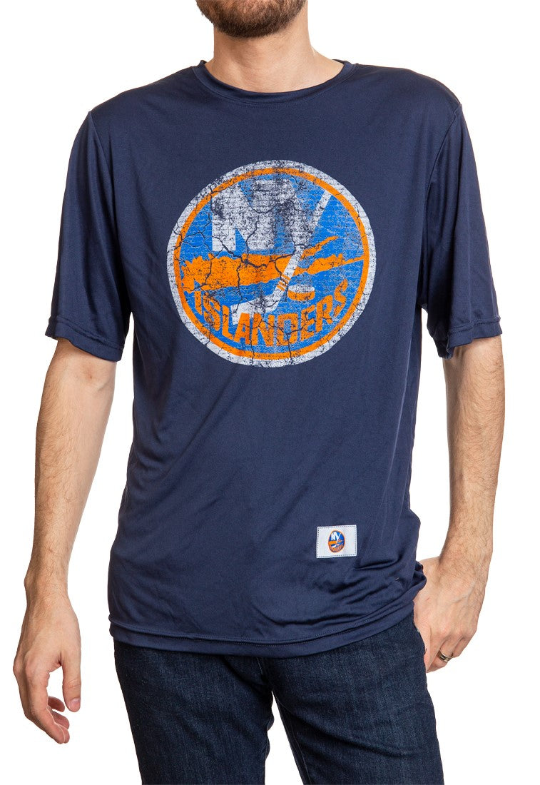 New York Islanders Short Sleeve Rashguard - Distressed Logo