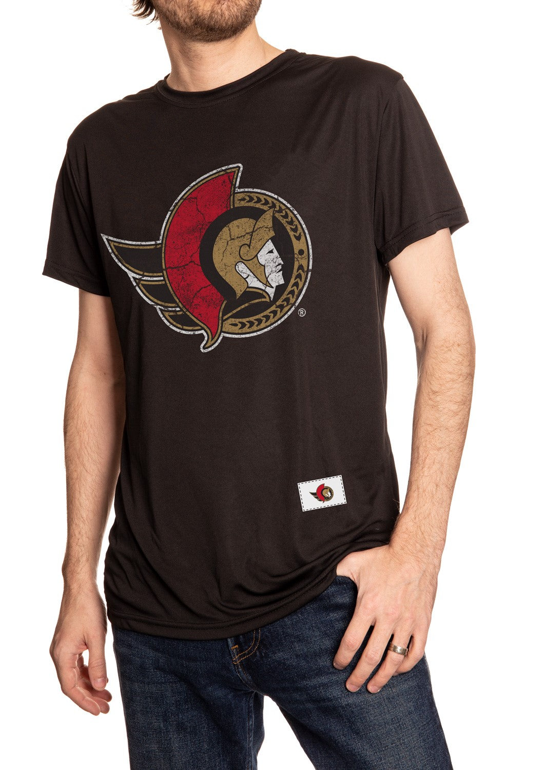 Ottawa Senators Short Sleeve Rashguard - Distressed Logo