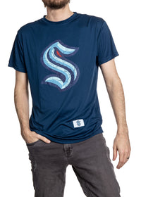 Load image into Gallery viewer, Seattle Kraken Short Sleeve Rashguard - Distressed Logo
