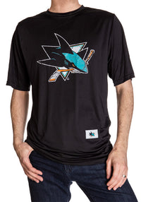 Load image into Gallery viewer, San Jose Sharks Short Sleeve Rashguard - Distressed Logo
