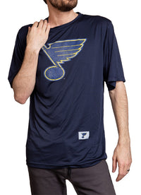 Load image into Gallery viewer, St. Louis Blues Short Sleeve Rashguard - Distressed Logo
