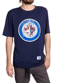 Load image into Gallery viewer, Winnipeg Jets Short Sleeve Rashguard - Distressed Logo
