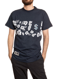 Load image into Gallery viewer, Seattle Kraken Hibiscus Print Pocket T-Shirt
