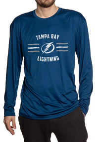 Load image into Gallery viewer, Tampa Bay Lightning Distressed Lines Long Sleeve Performance Rashguard Wicking Shirt - Pre sale
