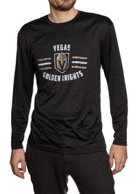 Load image into Gallery viewer, Vegas Golden Knights Distressed Lines Long Sleeve Performance Rashguard Wicking Shirt - Pre sale
