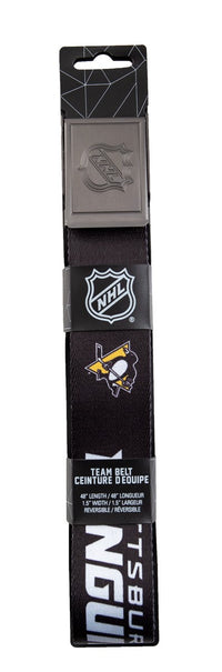 Load image into Gallery viewer, Pittsburgh Penguins Adjustable Woven Belt in Package
